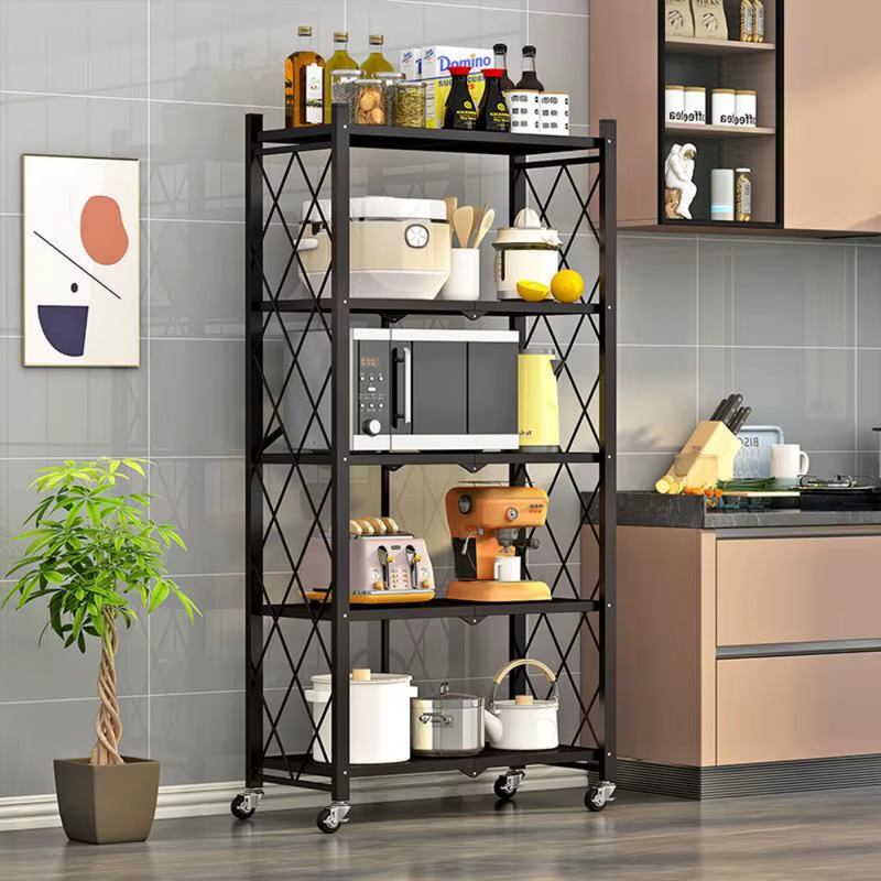 MaxOrganize™ Estantería Plegable 5 Niveles con Ruedas